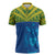 Solomon Islands Rugby Custom Zipper Polo Shirt Simple Coat of arm Polynesian Pattern - Polynesian Pride