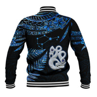 Matariki New Zealand Baseball Jacket Maori Manaia with Paua Shell - Blue LT9 - Polynesian Pride