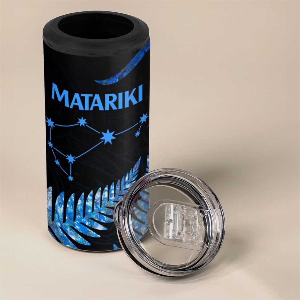 Matariki New Zealand 4 in 1 Can Cooler Tumbler Maori Manaia with Paua Shell - Blue LT9 - Polynesian Pride