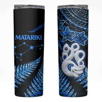 Matariki New Zealand Skinny Tumbler Maori Manaia with Paua Shell - Blue LT9 Blue - Polynesian Pride