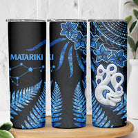Matariki New Zealand Skinny Tumbler Maori Manaia with Paua Shell - Blue LT9 - Polynesian Pride