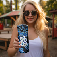 Matariki New Zealand Skinny Tumbler Maori Manaia with Paua Shell - Blue LT9 - Polynesian Pride