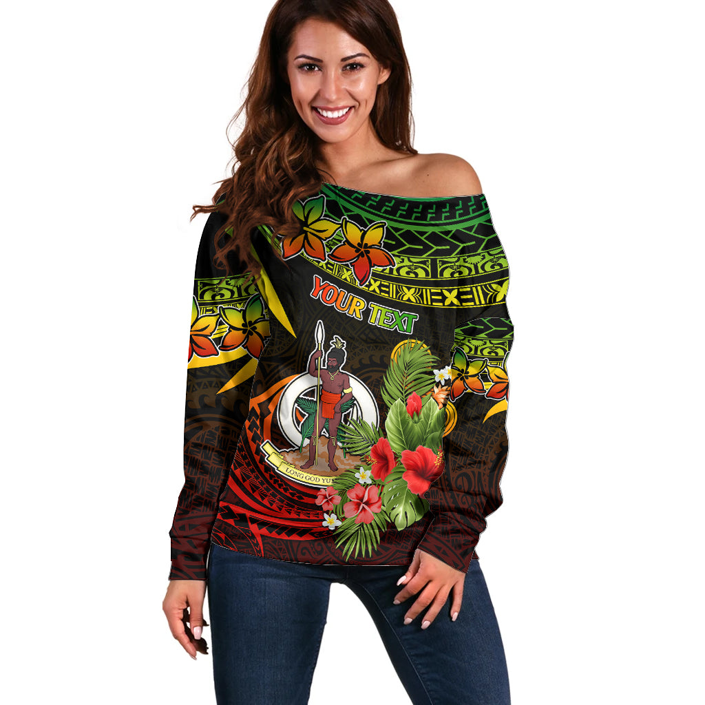 Custom Vanuatu Islands Off Shoulder Sweater Proud To Be A Ni-Van LT9 Women Reggae - Polynesian Pride