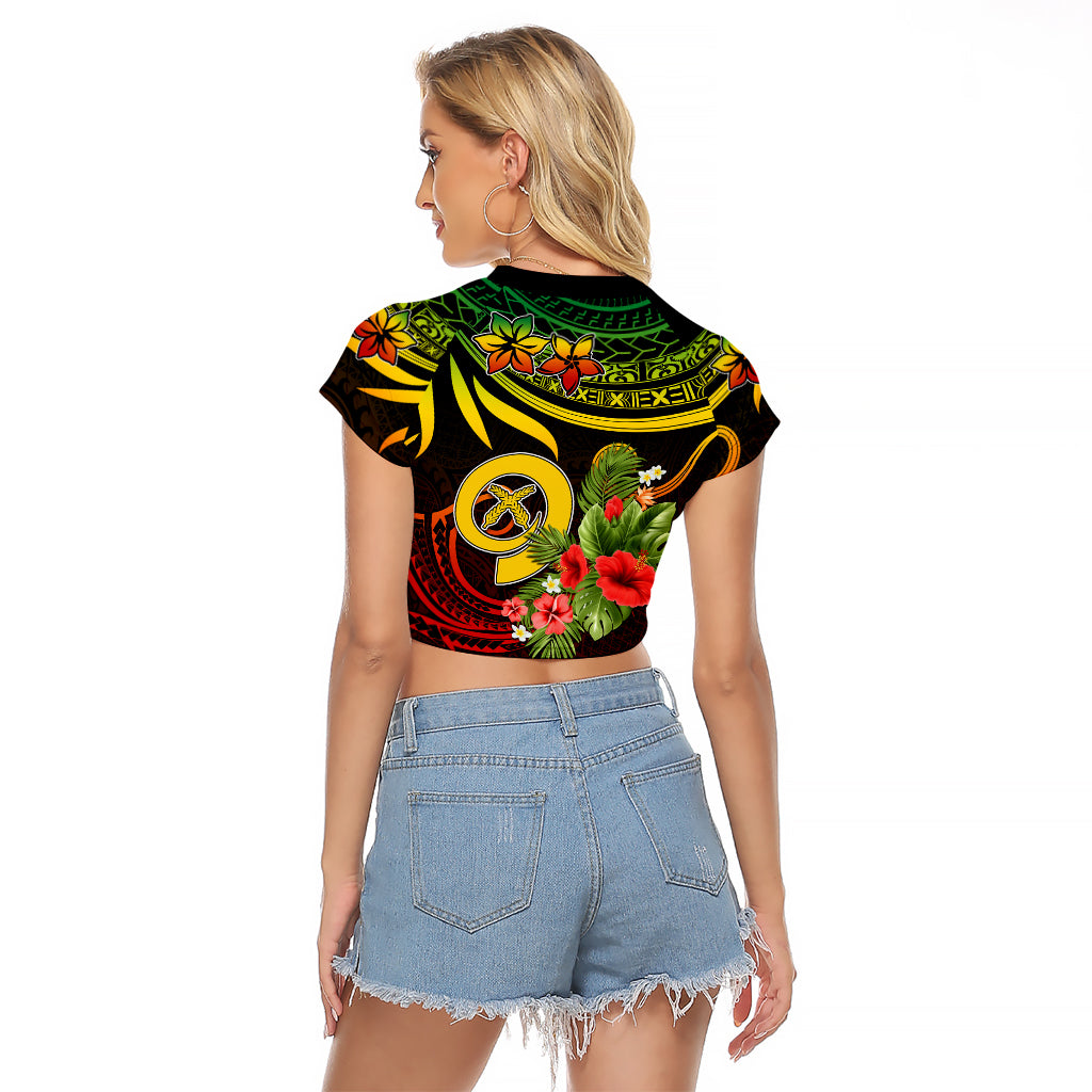 Custom Vanuatu Islands Raglan Cropped T Shirt Proud To Be A Ni-Van LT9 - Polynesian Pride