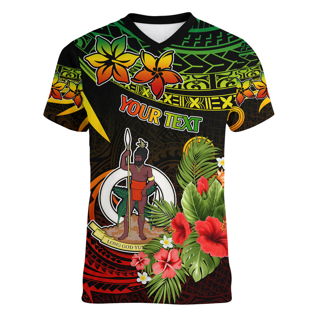 Custom Vanuatu Islands Women V Neck T Shirt Proud To Be A Ni-Van LT9 Female Reggae - Polynesian Pride