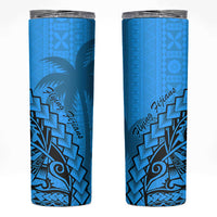 Blue Fiji Rugby Skinny Tumbler Kaiviti Fijian Tribal World Cup LT9 Blue - Polynesian Pride