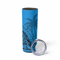 Blue Fiji Rugby Skinny Tumbler Kaiviti Fijian Tribal World Cup LT9 - Polynesian Pride