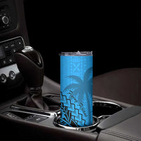 Blue Fiji Rugby Skinny Tumbler Kaiviti Fijian Tribal World Cup LT9 - Polynesian Pride