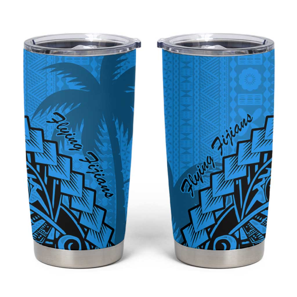 Blue Fiji Rugby Tumbler Cup Kaiviti Fijian Tribal World Cup LT9 Blue - Polynesian Pride