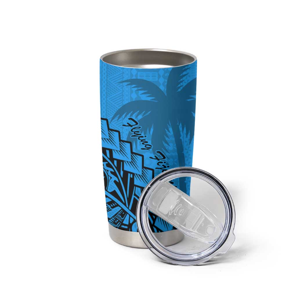Blue Fiji Rugby Tumbler Cup Kaiviti Fijian Tribal World Cup LT9 - Polynesian Pride