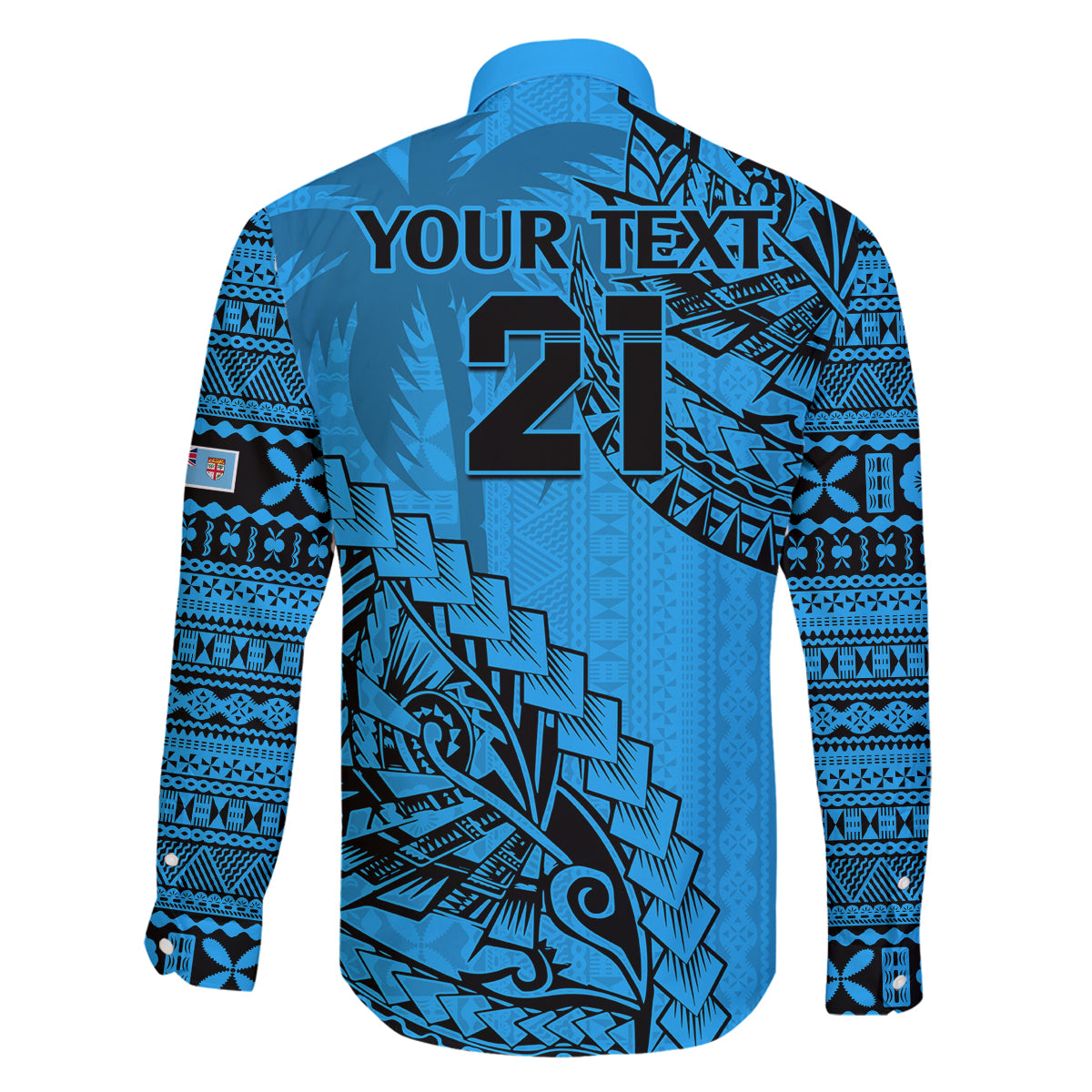 Custom Fiji Rugby Family Matching Off Shoulder Maxi Dress and Hawaiian Shirt Kaiviti Fijian Tribal World Cup Blue No1 LT9 - Polynesian Pride