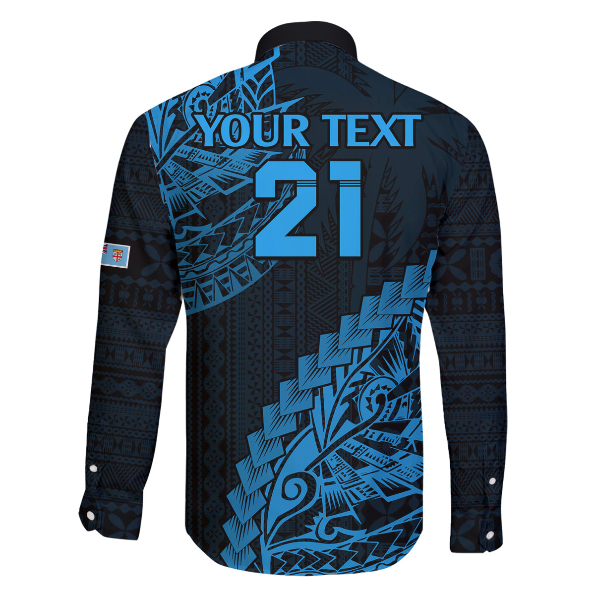 Custom Fiji Rugby Family Matching Off Shoulder Short Dress and Hawaiian Shirt Kaiviti Fijian Tribal World Cup Blue No2 LT9 - Polynesian Pride