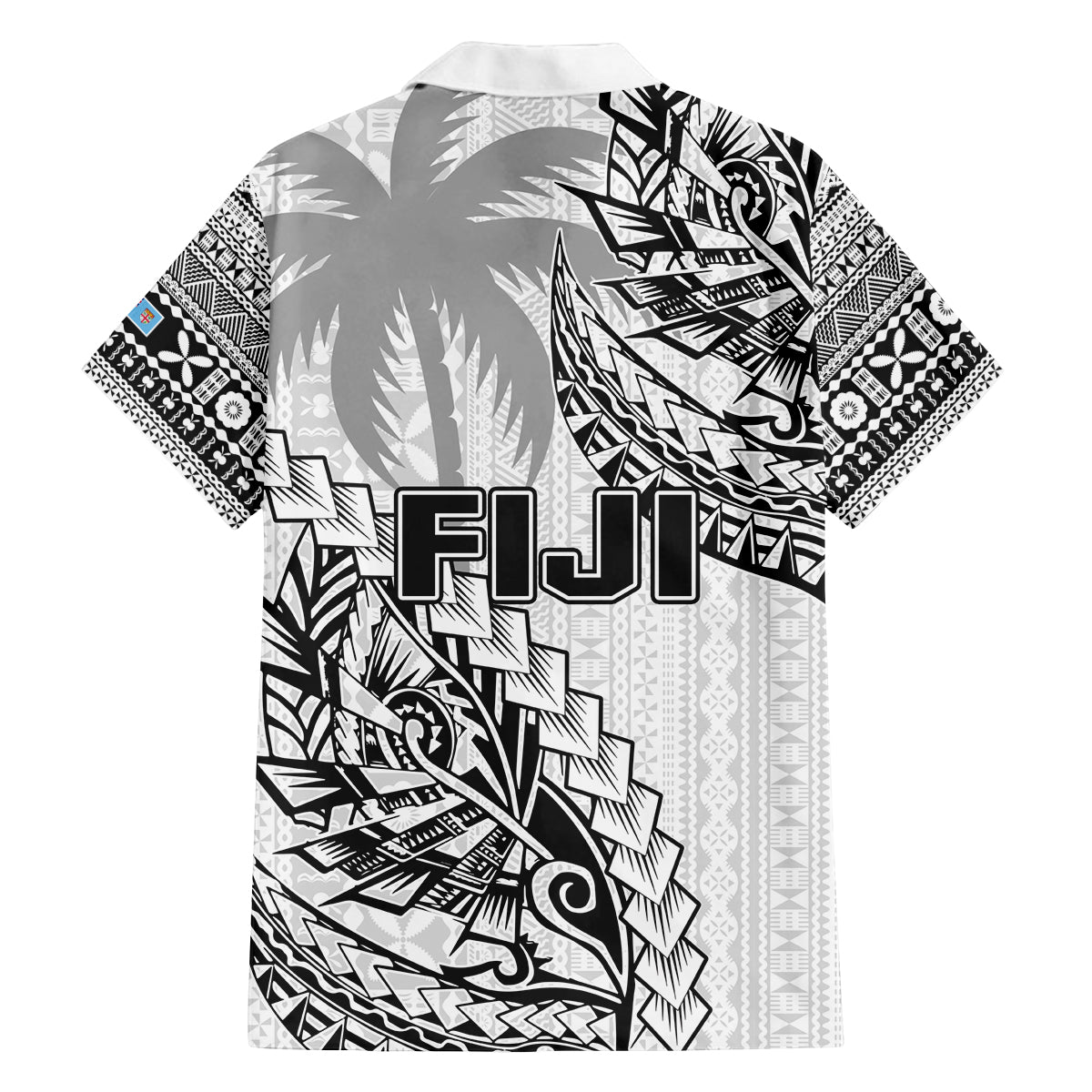 Fiji Rugby Family Matching Off Shoulder Long Sleeve Dress and Hawaiian Shirt Kaiviti Fijian Tribal World Cup White LT9 - Polynesian Pride