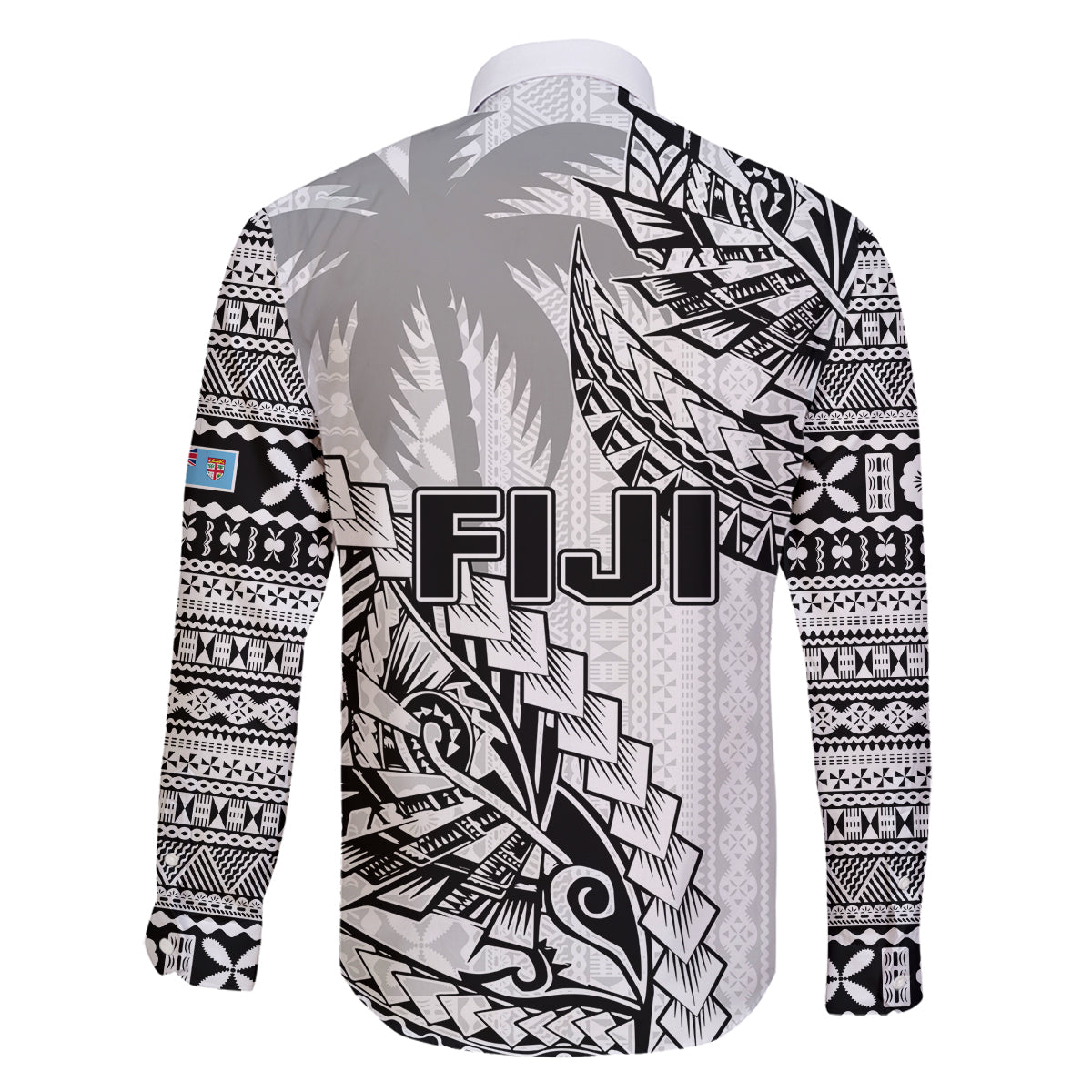 Fiji Rugby Family Matching Off Shoulder Maxi Dress and Hawaiian Shirt Kaiviti Fijian Tribal World Cup White LT9 - Polynesian Pride