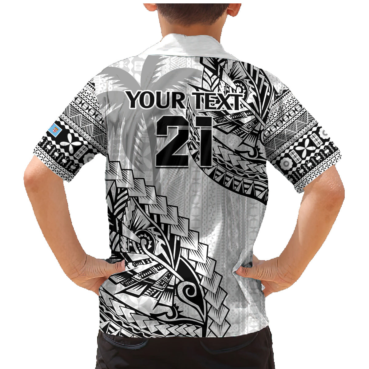 Custom Fiji Rugby Family Matching Mermaid Dress and Hawaiian Shirt Kaiviti Fijian Tribal World Cup White LT9 - Polynesian Pride