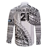 Custom Fiji Rugby Family Matching Mermaid Dress and Hawaiian Shirt Kaiviti Fijian Tribal World Cup White LT9 - Polynesian Pride
