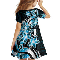Plumeria Tribal Tattoo Family Matching Summer Maxi Dress and Hawaiian Shirt Blue Polynesian Pattern LT9 - Polynesian Pride