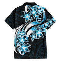 Plumeria Tribal Tattoo Hawaiian Shirt Blue Polynesian Pattern LT9 - Polynesian Pride
