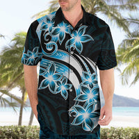 Plumeria Tribal Tattoo Hawaiian Shirt Blue Polynesian Pattern LT9 - Polynesian Pride
