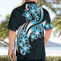 Plumeria Tribal Tattoo Hawaiian Shirt Blue Polynesian Pattern LT9 - Polynesian Pride