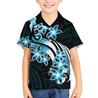 Plumeria Tribal Tattoo Hawaiian Shirt Blue Polynesian Pattern LT9 - Polynesian Pride