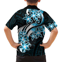Plumeria Tribal Tattoo Hawaiian Shirt Blue Polynesian Pattern LT9 - Polynesian Pride