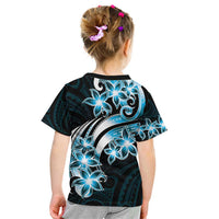 Plumeria Tribal Tattoo Kid T Shirt Blue Polynesian Pattern LT9 - Polynesian Pride