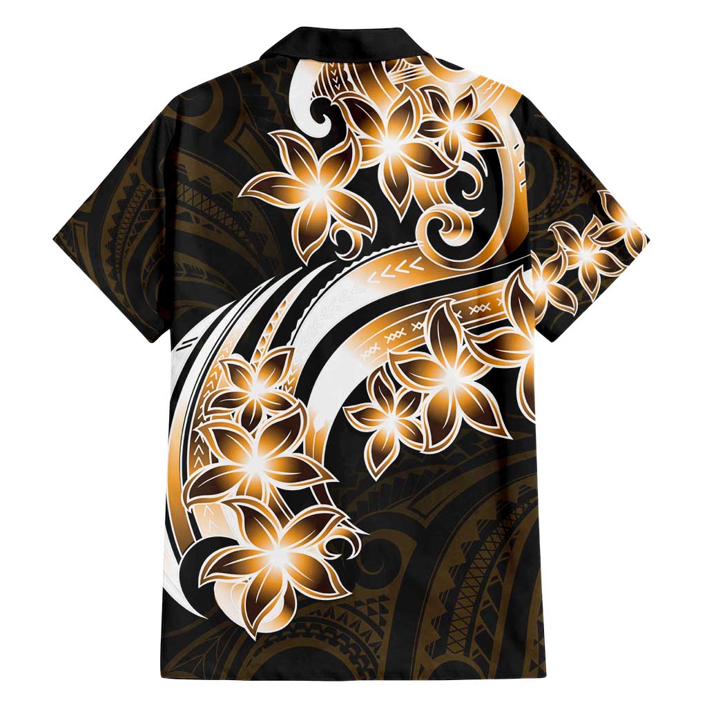 Plumeria Tribal Tattoo Family Matching Summer Maxi Dress and Hawaiian Shirt Gold Polynesian Pattern LT9 - Polynesian Pride