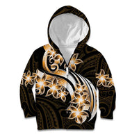 Plumeria Tribal Tattoo Kid Hoodie Gold Polynesian Pattern LT9 Zip Hoodie Gold - Polynesian Pride