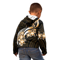 Plumeria Tribal Tattoo Kid Hoodie Gold Polynesian Pattern LT9 - Polynesian Pride