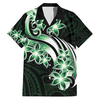 Plumeria Tribal Tattoo Family Matching Mermaid Dress and Hawaiian Shirt Green Polynesian Pattern LT9 Dad's Shirt - Short Sleeve Green - Polynesian Pride