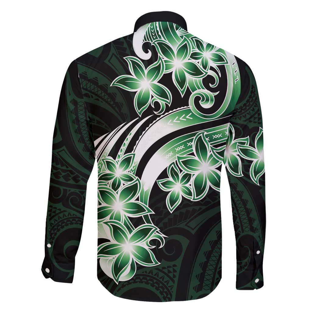 Plumeria Tribal Tattoo Family Matching Mermaid Dress and Hawaiian Shirt Green Polynesian Pattern LT9 - Polynesian Pride