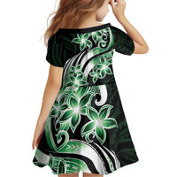 Plumeria Tribal Tattoo Family Matching Off Shoulder Maxi Dress and Hawaiian Shirt Green Polynesian Pattern LT9 - Polynesian Pride
