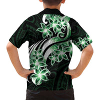 Plumeria Tribal Tattoo Family Matching Puletasi and Hawaiian Shirt Green Polynesian Pattern LT9 - Polynesian Pride