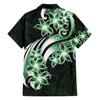 Plumeria Tribal Tattoo Family Matching Puletasi and Hawaiian Shirt Green Polynesian Pattern LT9 - Polynesian Pride