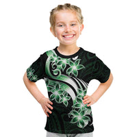 Plumeria Tribal Tattoo Kid T Shirt Green Polynesian Pattern LT9 Green - Polynesian Pride