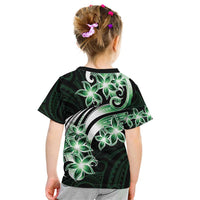 Plumeria Tribal Tattoo Kid T Shirt Green Polynesian Pattern LT9 - Polynesian Pride