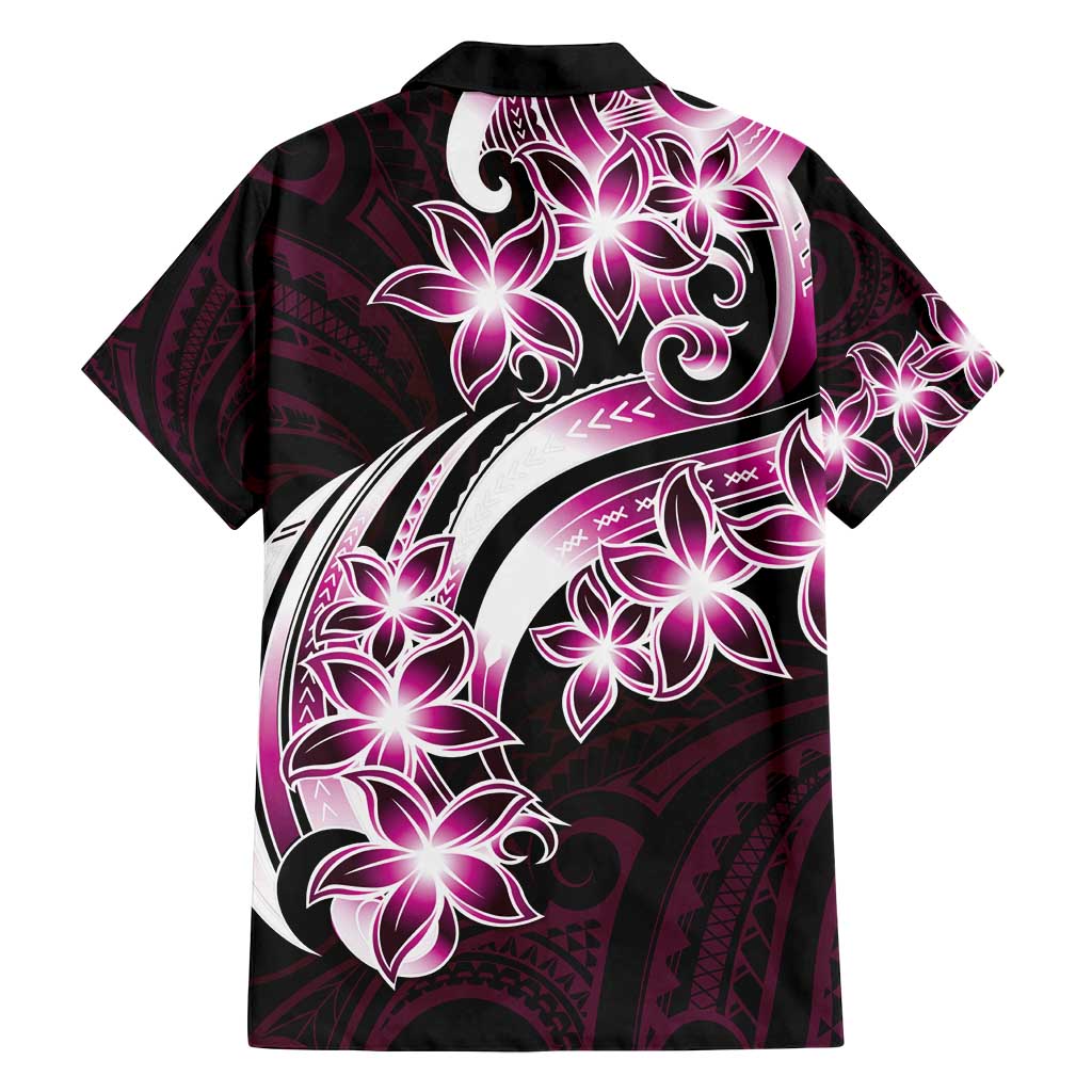 Plumeria Tribal Tattoo Family Matching Summer Maxi Dress and Hawaiian Shirt Pink Polynesian Pattern LT9 - Polynesian Pride
