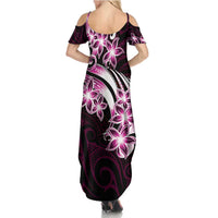 Plumeria Tribal Tattoo Family Matching Summer Maxi Dress and Hawaiian Shirt Pink Polynesian Pattern LT9 - Polynesian Pride