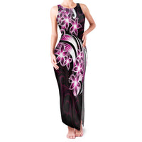 Plumeria Tribal Tattoo Family Matching Tank Maxi Dress and Hawaiian Shirt Pink Polynesian Pattern LT9 Mom's Dress Pink - Polynesian Pride