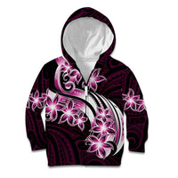 Plumeria Tribal Tattoo Kid Hoodie Pink Polynesian Pattern LT9 Zip Hoodie Pink - Polynesian Pride