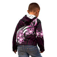 Plumeria Tribal Tattoo Kid Hoodie Pink Polynesian Pattern LT9 - Polynesian Pride