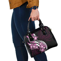 Plumeria Tribal Tattoo Shoulder Handbag Pink Polynesian Pattern