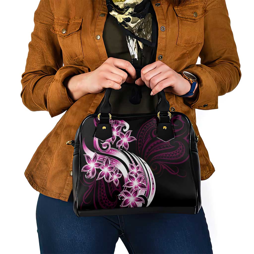 Plumeria Tribal Tattoo Shoulder Handbag Pink Polynesian Pattern