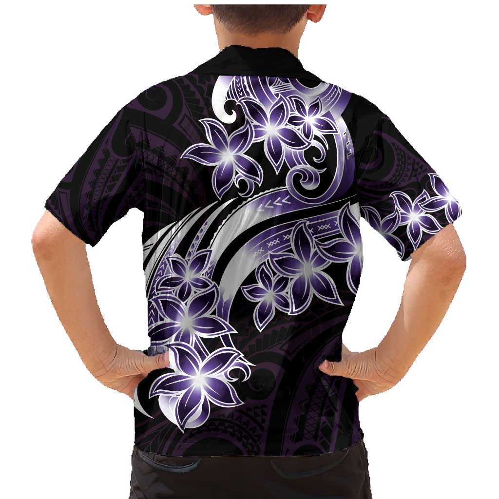 Plumeria Tribal Tattoo Family Matching Mermaid Dress and Hawaiian Shirt Purple Polynesian Pattern LT9 - Polynesian Pride