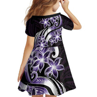 Plumeria Tribal Tattoo Family Matching Off Shoulder Maxi Dress and Hawaiian Shirt Purple Polynesian Pattern LT9 - Polynesian Pride