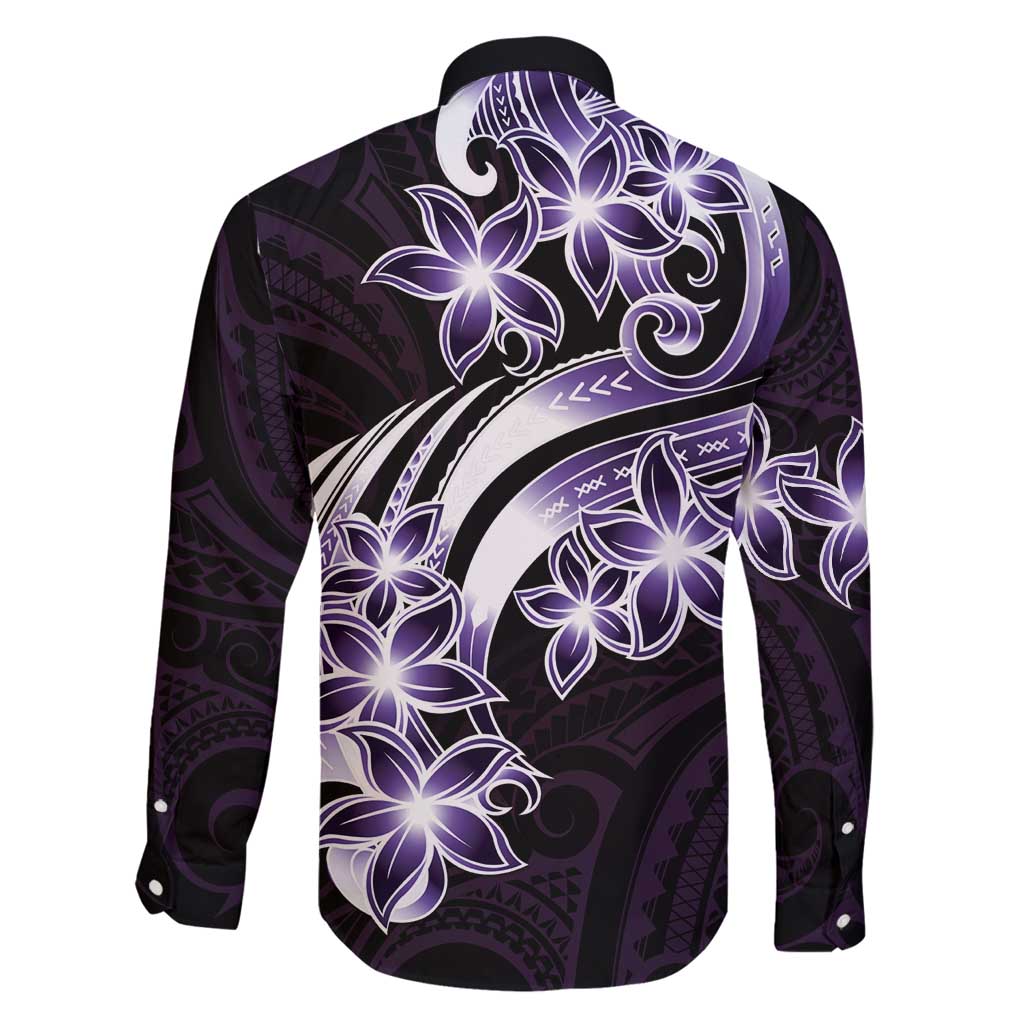 Plumeria Tribal Tattoo Family Matching Tank Maxi Dress and Hawaiian Shirt Purple Polynesian Pattern LT9 - Polynesian Pride