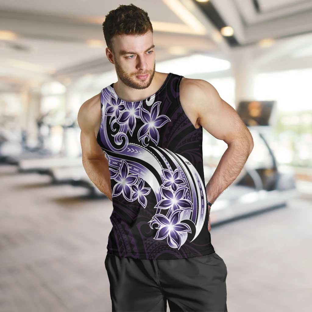 Plumeria Tribal Tattoo Men Tank Top Purple Polynesian Pattern LT9 Purple - Polynesian Pride