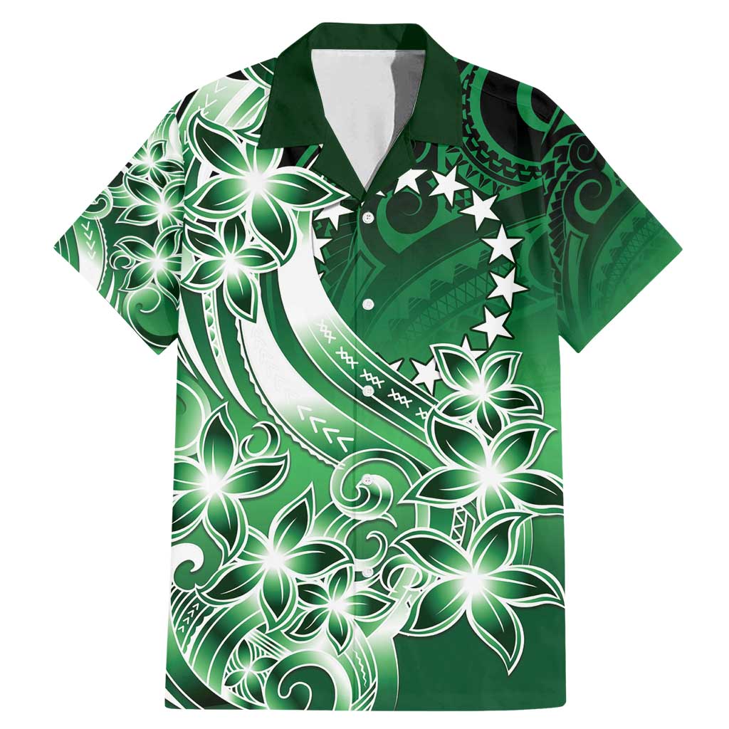 Cook Islands Tattoo Family Matching Mermaid Dress and Hawaiian Shirt Plumeria Polynesian Pattern LT9 Dad's Shirt - Short Sleeve Green - Polynesian Pride