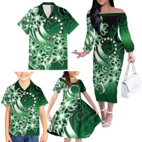 Cook Islands Tattoo Family Matching Off The Shoulder Long Sleeve Dress and Hawaiian Shirt Plumeria Polynesian Pattern LT9 - Polynesian Pride